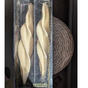 Vintage 12" Spiral Twisted Ivory Taber Candles Original in Box Fedco